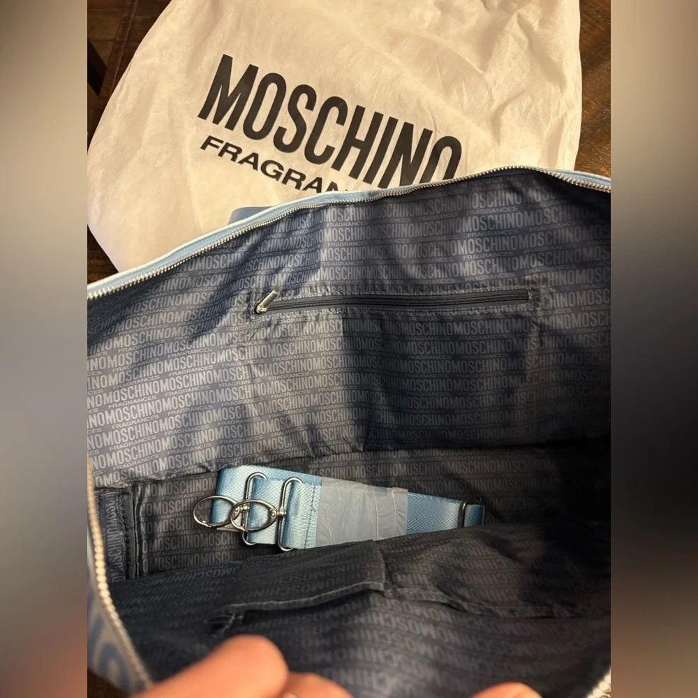MOSCHINO Blue and Gray Travel Weekender Bag 😎💙 - Picture 4 of 6